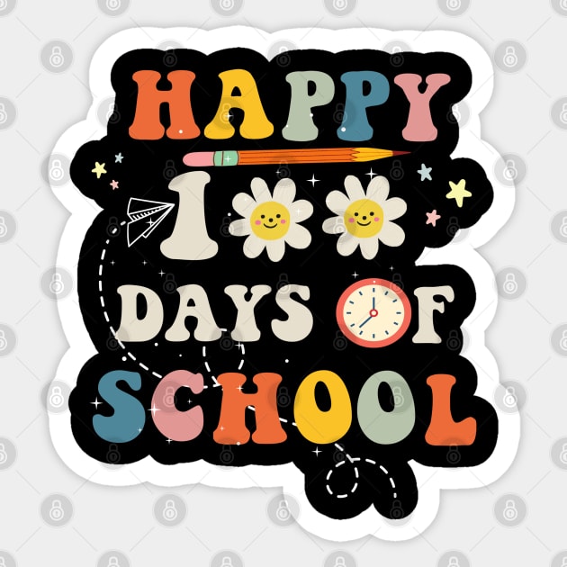 Happy 100th days of school for woman teachers Sticker by BEZZAIM